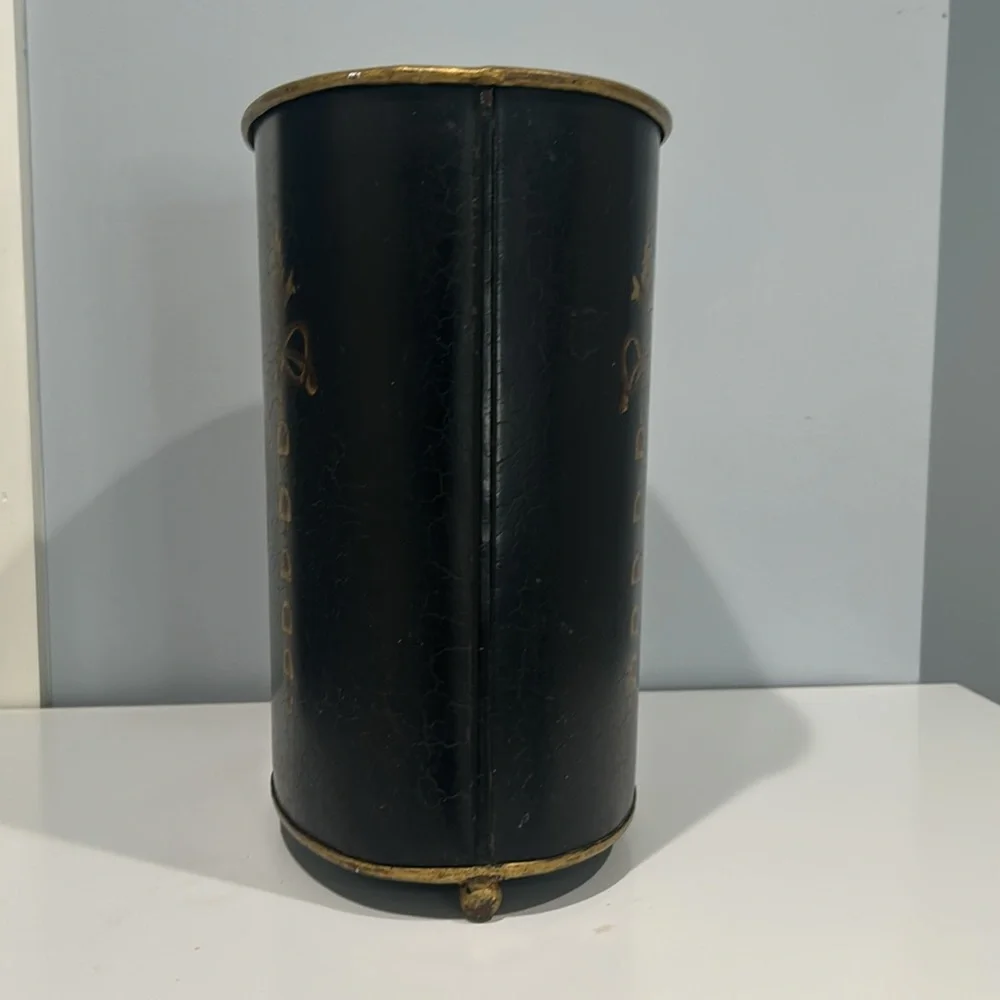 Chelsea House black lacquered waste paper can - Picture 2 of 5